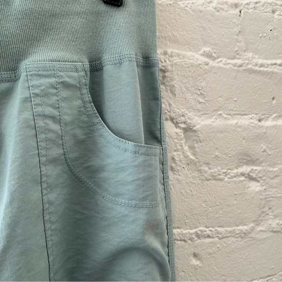 Mofiz Womens High Waist Cropped Pant Drawstring Cargo Athleisure Mint Green Sz L - Picture 4 of 13